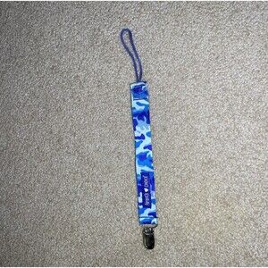 Parent's Choice Blue Camo Pacifier Clip Universal Binky Holder 0m+